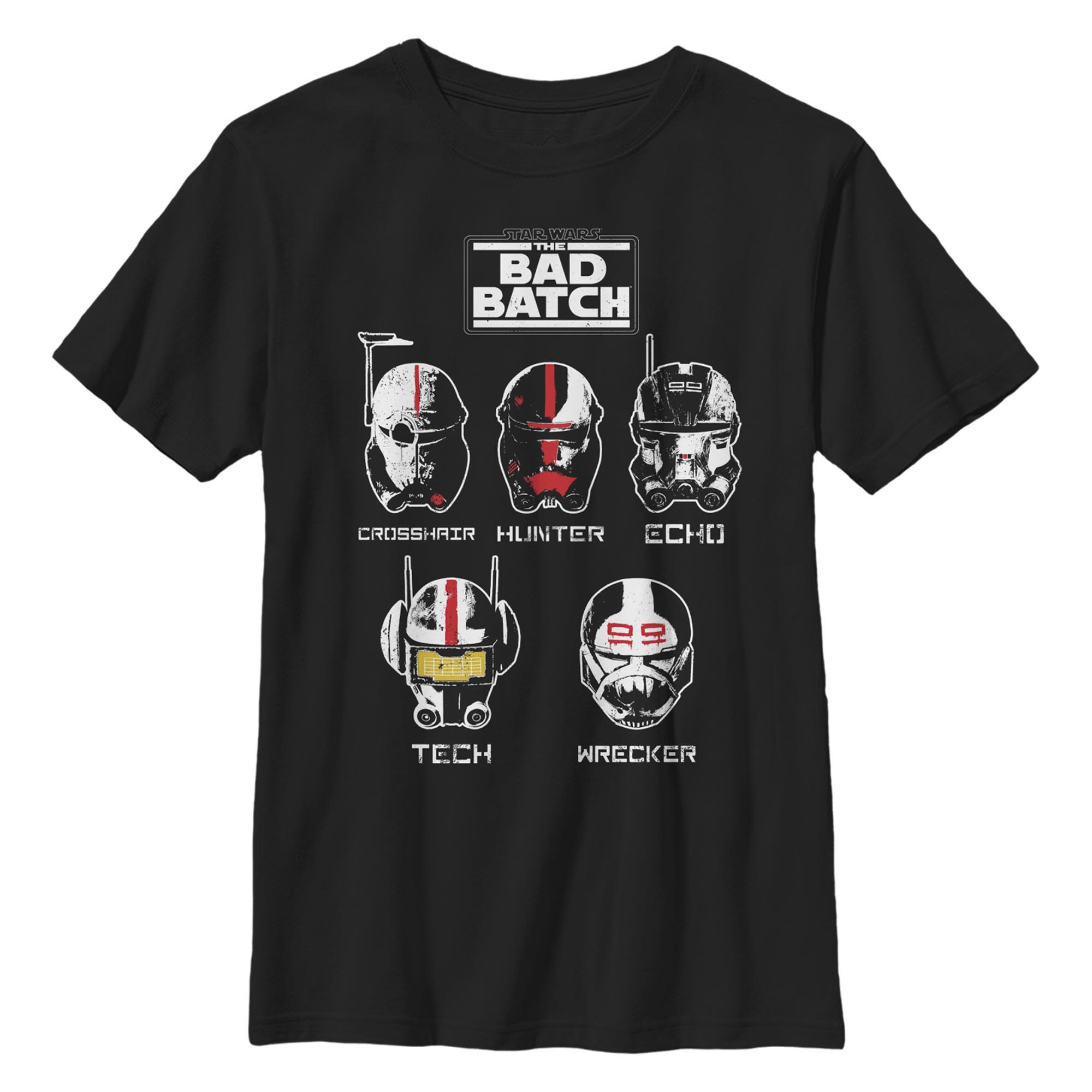 Boy's Star Wars: The Bad Batch Character Helmets Graphic T-Shirt